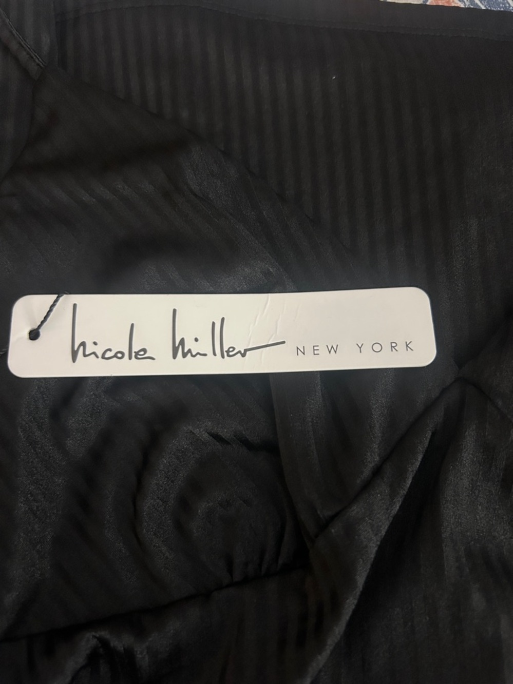 Black Ribbed Satin Cami and Shorts Set by Nicole Miller New York - Picture 6 of 6